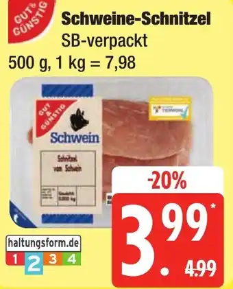 Edeka Frischemarkt Gut & Günstig Schweine-Schnitzel Angebot