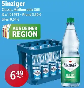 Trink und Spare Sinziger Classic, Medium oder Still Angebot