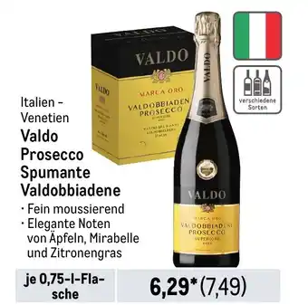 METRO Valdo Prosecco Spumante Valdobbiadene Angebot