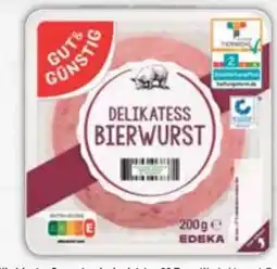 E-Center Gut & Günstig Delikatess Bierwurst-Aufschnitt Angebot