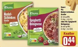 REWE Knorr Fix Nudel-Schinken Gratin oder Fix Spaghetti Bolognese Angebot