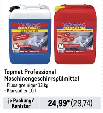 METRO Topmat Professional Maschinengeschirrspülmittel Angebot