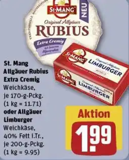 REWE St. Mang Allgäuer Rubius Extra Cremig oder Allgäuer Limburger Angebot