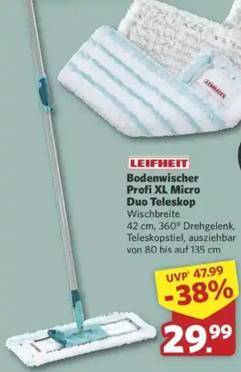 Combi LEIFHEIT Bodenwischer Profi XL Micro Duo Teleskop Angebot