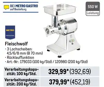 METRO METRO PROFESSIONAL Fleischwolf Angebot