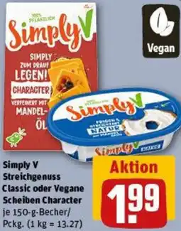 REWE Simply V Streichgenuss Classic oder Vegane Scheiben Character Angebot