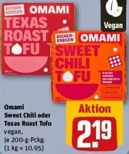 REWE Omami Sweet Chili oder Texas Roast Tofu Angebot