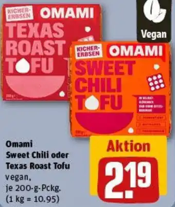 REWE Omami Sweet Chili oder Texas Roast Tofu Angebot