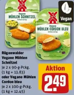 REWE Rügenwalder Vegane Mühlen Schnitzel oder Vegane Mühlen Cordon bleu Angebot