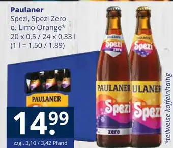 Getränkewelt Paulaner spezi, spezi zero o. limo orange Angebot