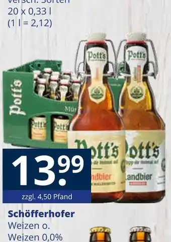 Getränkewelt Pott's landbier oder schöfferhofer weizen Angebot