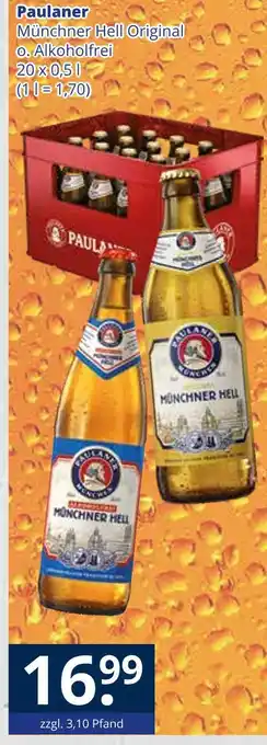 Getränkewelt Paulaner münchner hell original oder o. alkoholfrei Angebot