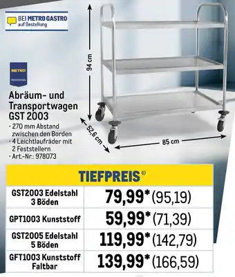 METRO METRO PROFESSIONAL Abräum- und Transportwagen GST 2003 Angebot