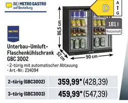 METRO METRO PROFESSIONAL Unterbau-Umluft- Flaschenkühlschrank GBC 3002 Angebot