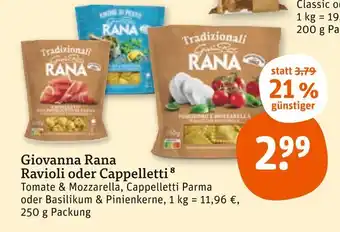 tegut Giovanna rana ravioli oder cappelletti Angebot