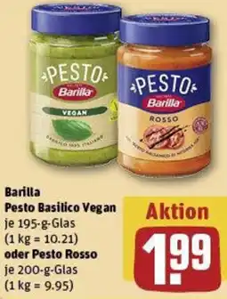 REWE Barilla Pesto Basilico Vegan oder Pesto Rosso Angebot