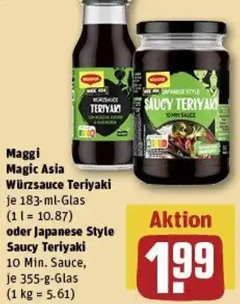 REWE Maggi Magic Asia Würzsauce Teriyaki oder Japanese Style Saucy Teriyaki Angebot