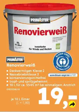 Globus Baumarkt PRIMASTER Renovierweiß Angebot