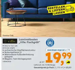 Globus Baumarkt ville. Laminatboden „Ville Fischgrät“ Angebot