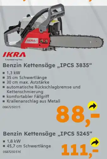 Globus Baumarkt IKRA Benzin Kettensäge „IPCS 5245" Angebot