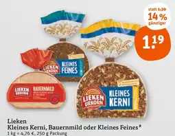 tegut Lieken urkorn kleines kerni, bauernmild oder kleines feines Angebot