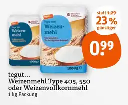 tegut Tegut... weizenmehl type 405, 550 oder weizenvollkornmehl Angebot