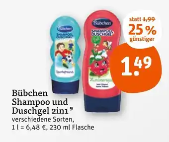 tegut Bübchen shampoo und duschgel 2in1 Angebot