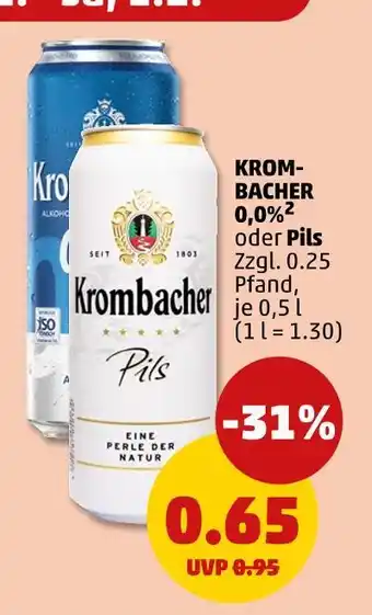 PENNY Krombacher 0,0% oder pils Angebot