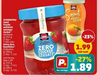 PENNY Schwartau samt fruchtaufstrich oder extra zero konfitüre Angebot