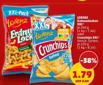 PENNY Lorenz erdnusslocken xxl oder crunchips xxl Angebot