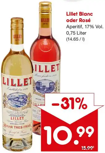 Netto Getränke Discount Lillet Blanc oder Rosé Angebot