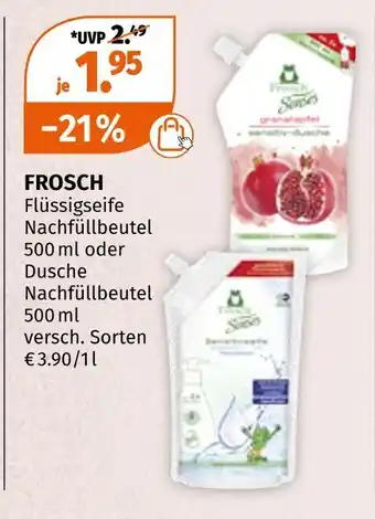 Müller Frosch flüssigseife oder dusche Angebot