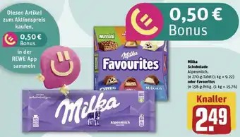 REWE Milka Schokolade oder Favourites Angebot