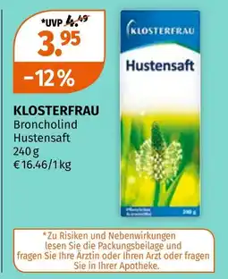 Müller Klosterfrau 240 g hustensaft Angebot