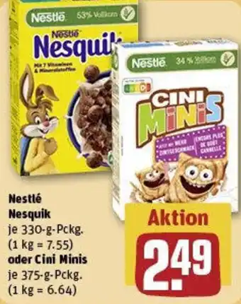 REWE Nestlé Nesquik oder Cini Minis Angebot