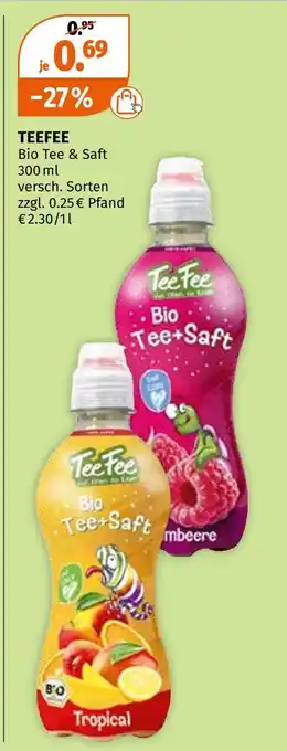 Müller Teefee bio tee & saft Angebot