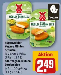 REWE Rügenwalder vegane mühlen schnitzel oder vegane mühlen cordon bleu Angebot