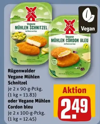 REWE Rügenwalder vegane mühlen schnitzel oder vegane mühlen cordon bleu Angebot