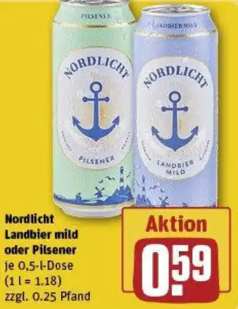 REWE Nordlicht Landbier mild oder Pilsener Angebot