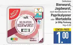 Edeka Gut & günstig delikatess bierwurst, jagdwurst oder mortadella Angebot