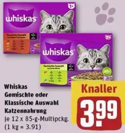 REWE Whiskas Gemischte oder Klassische Auswahl Katzennahrung Angebot