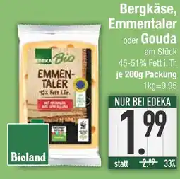 Edeka Bioland bergkäse, emmentaler oder gouda am stück Angebot