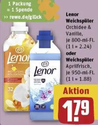 REWE Lenor Weichspüler oder Weichspüler Aprilfrisch Angebot