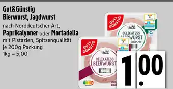 Edeka Gut&günstig bierwurst, jagdwurst, paprikalyoner oder mortadella Angebot