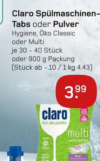 boni Center Claro spülmaschinen-tabs oder pulver Angebot