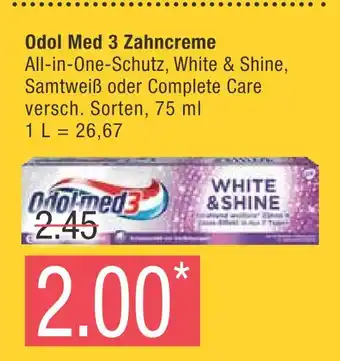 Marktkauf Odol med 3 all-in-one-schutz oder white & shine oder samtweiß oder complete care Angebot