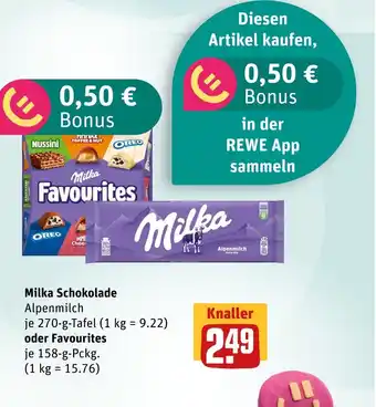 boni Center Milka schokolade oder favourites Angebot