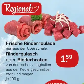 boni Center Regional frische rinderroulade, rindergulasch oder rinderbraten Angebot