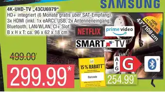 Marktkauf Samsung 4k-uhd-tv 43cu6979 Angebot