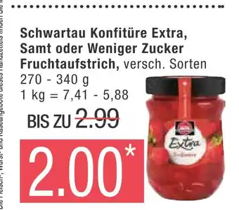 Marktkauf Schwartau konfitüre extra oder samt oder weniger zucker fruchtaufstrich Angebot